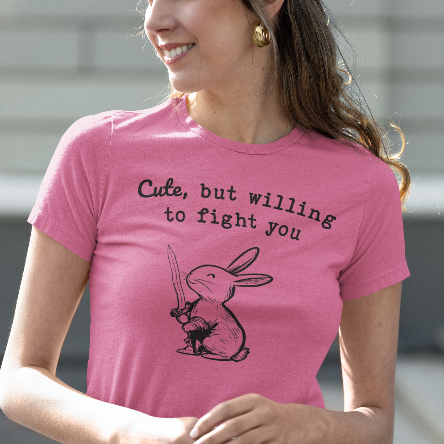Adorable Bunny with Attitude: Cute but Willing to Fight You Jersey Tee