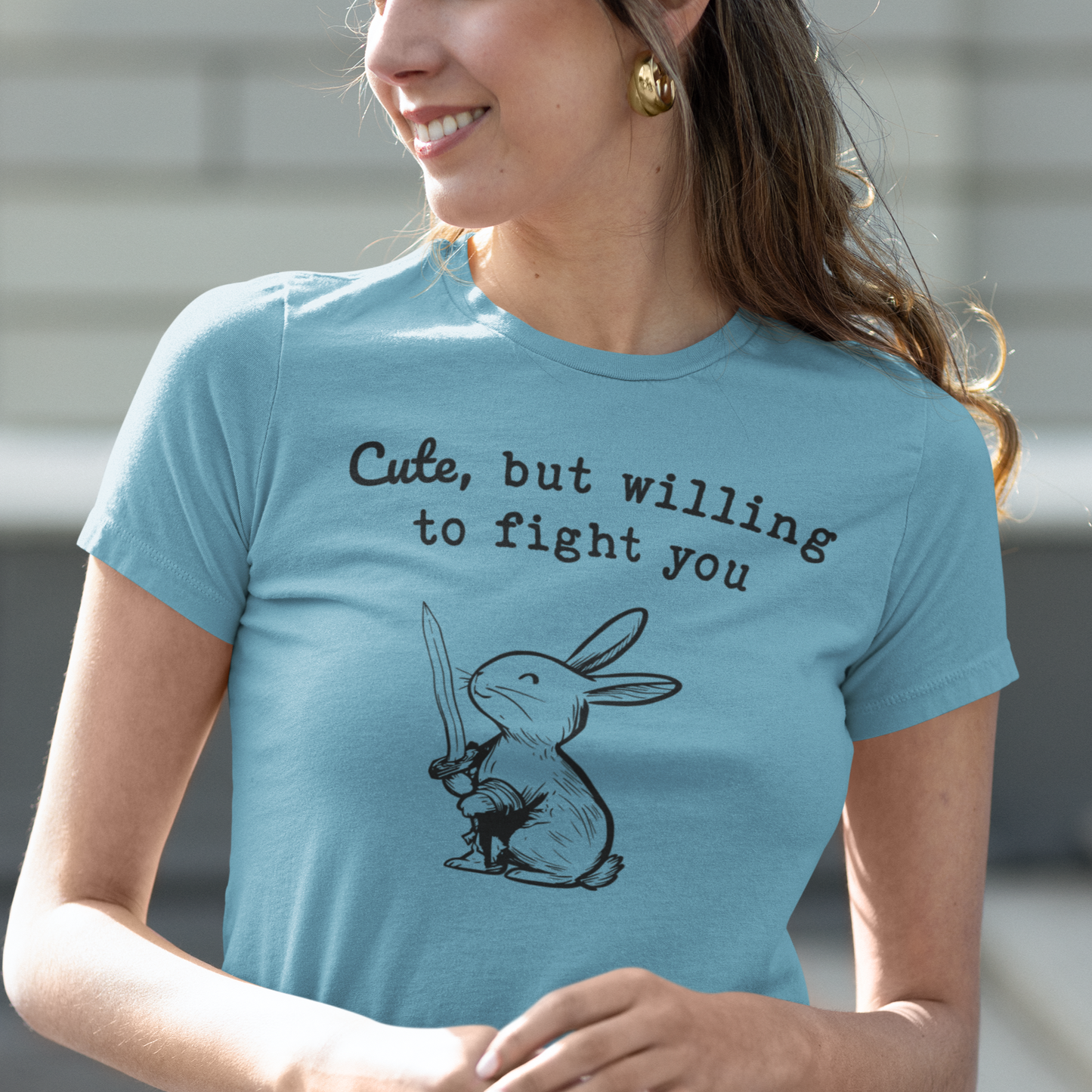 Adorable Bunny with Attitude: Cute but Willing to Fight You Jersey Tee