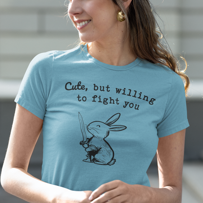 Adorable Bunny with Attitude: Cute but Willing to Fight You Jersey Tee