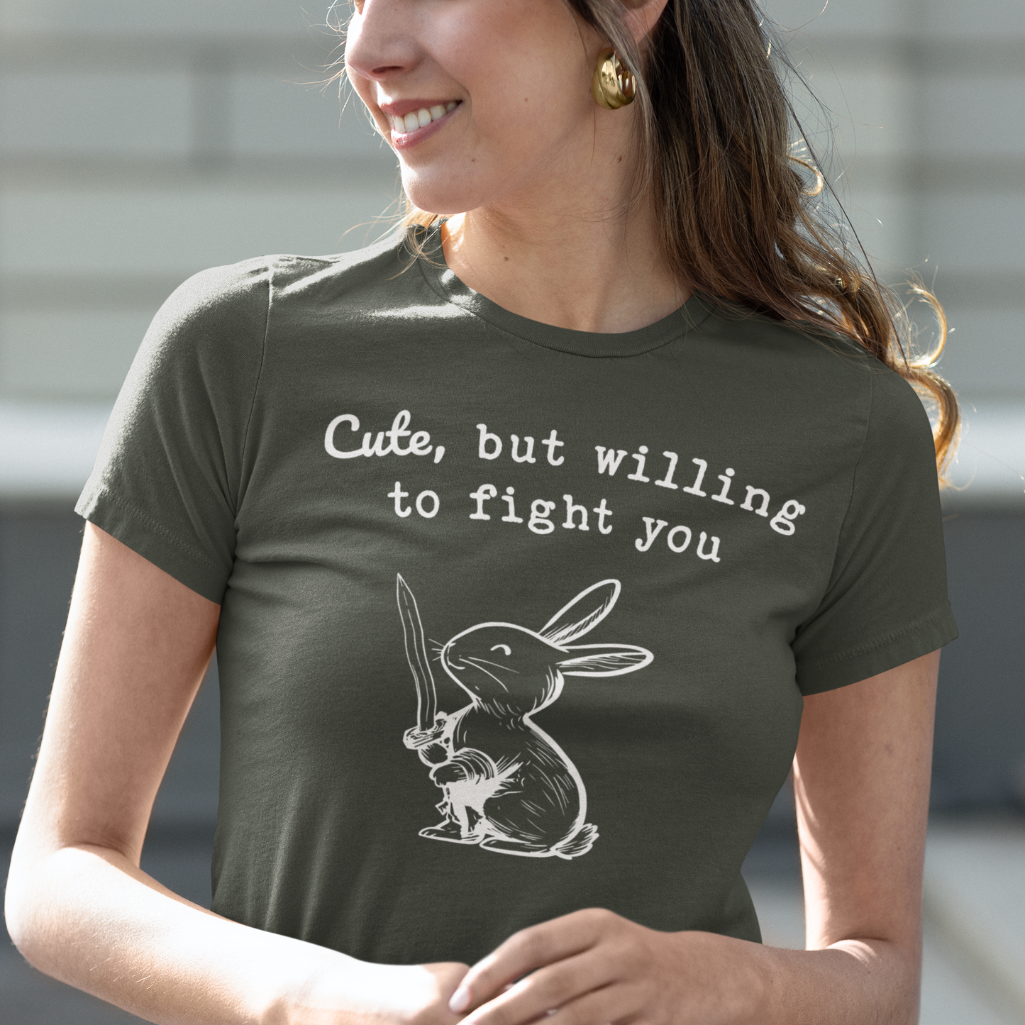 Adorable Bunny with Attitude: Cute but Willing to Fight You Jersey Tee