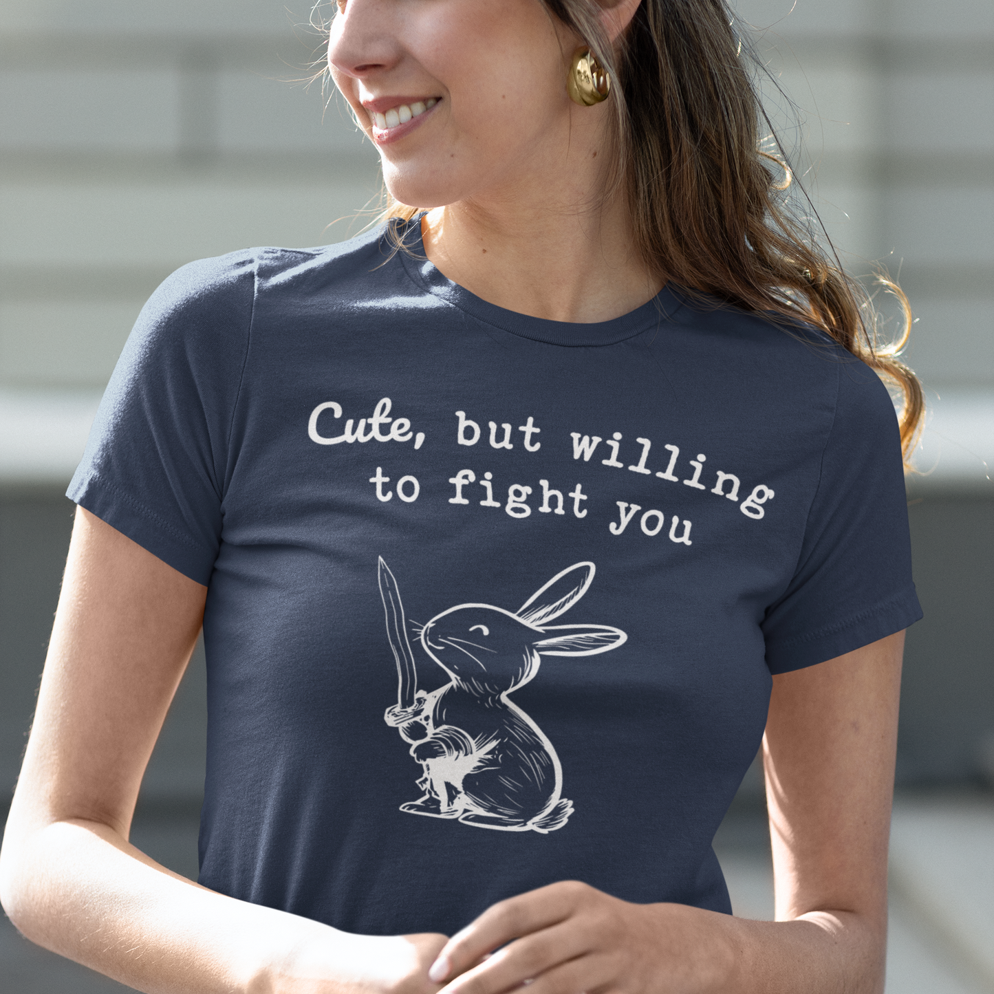 Adorable Bunny with Attitude: Cute but Willing to Fight You Jersey Tee