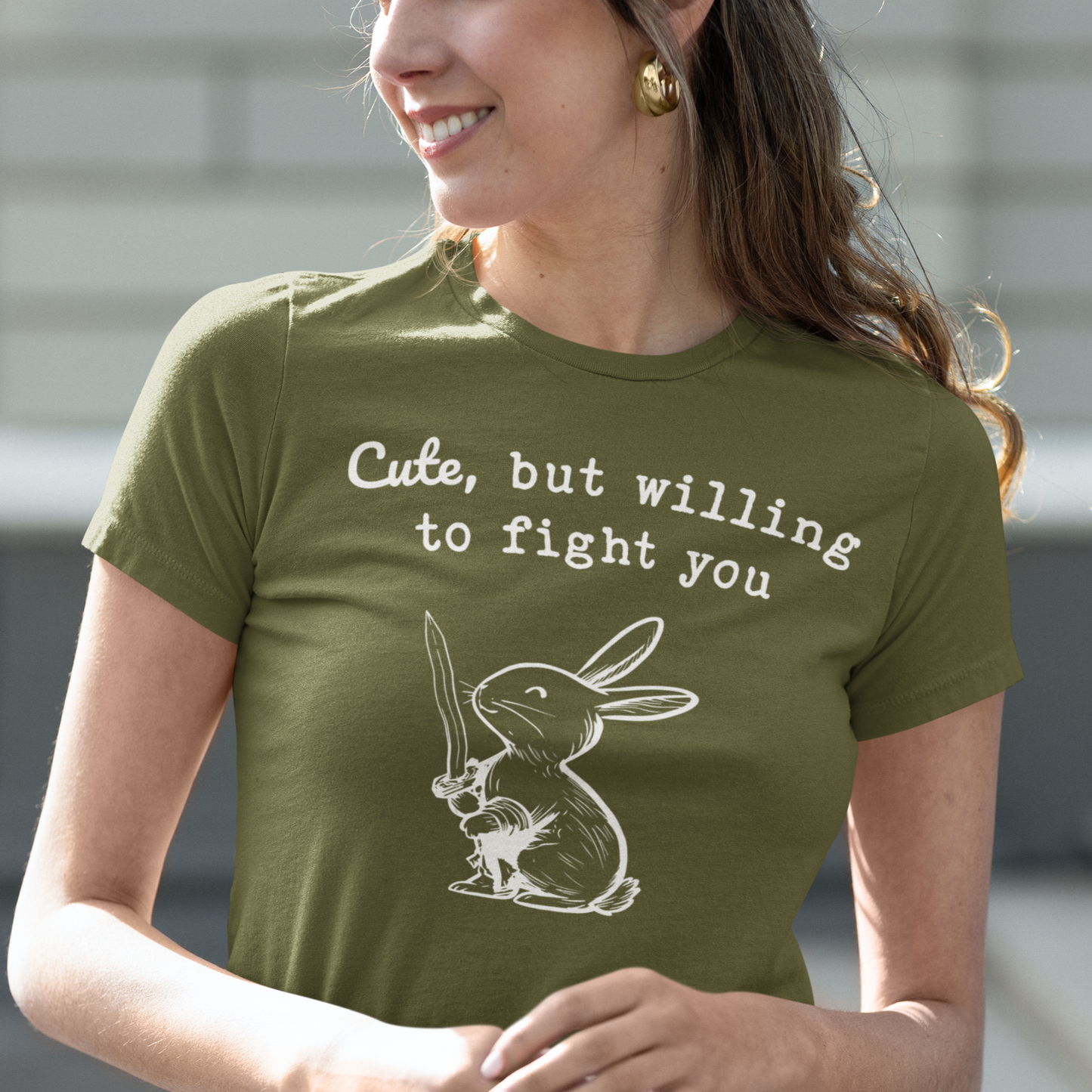 Adorable Bunny with Attitude: Cute but Willing to Fight You Jersey Tee