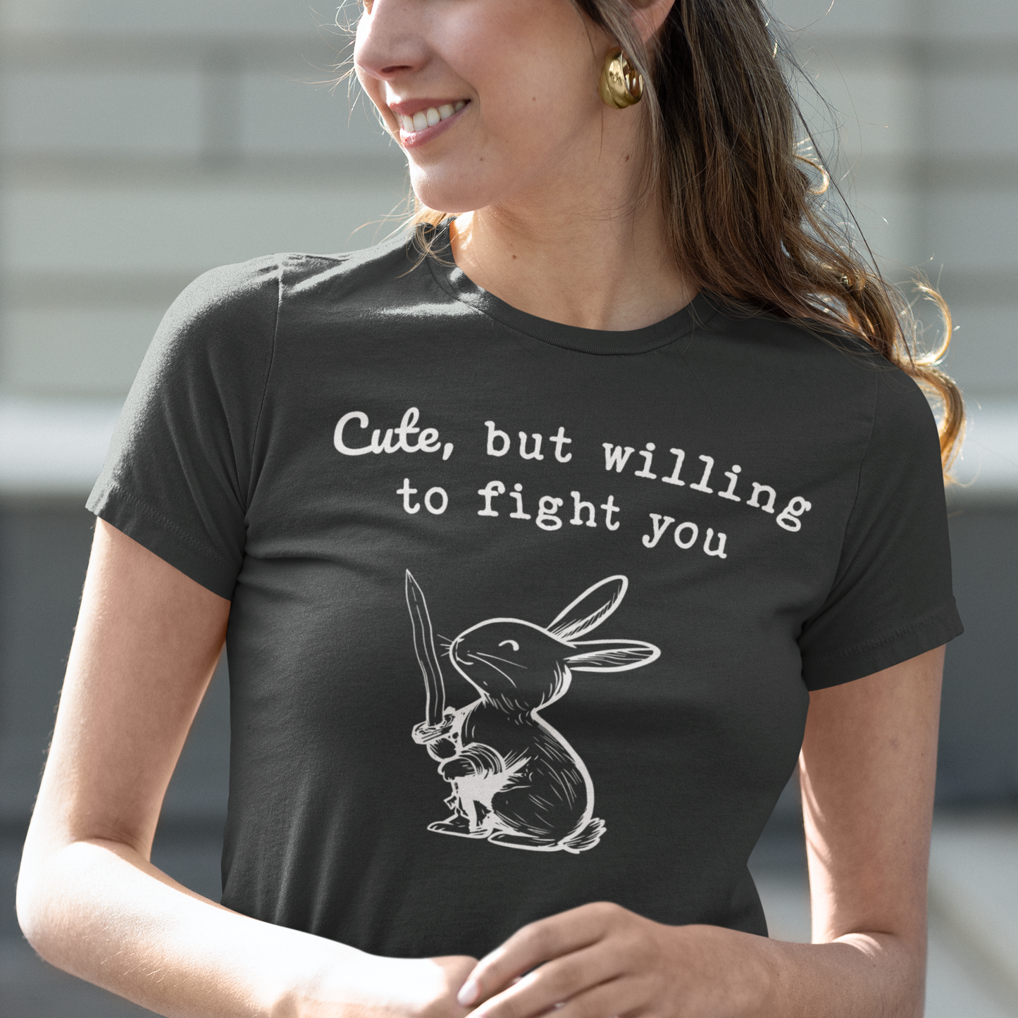Adorable Bunny with Attitude: Cute but Willing to Fight You Jersey Tee