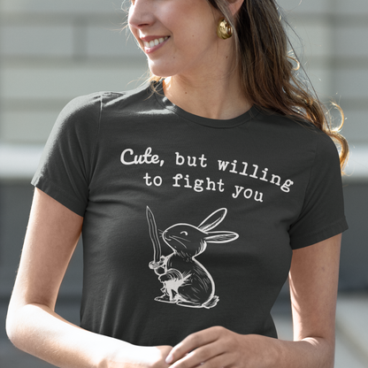 Adorable Bunny with Attitude: Cute but Willing to Fight You Jersey Tee