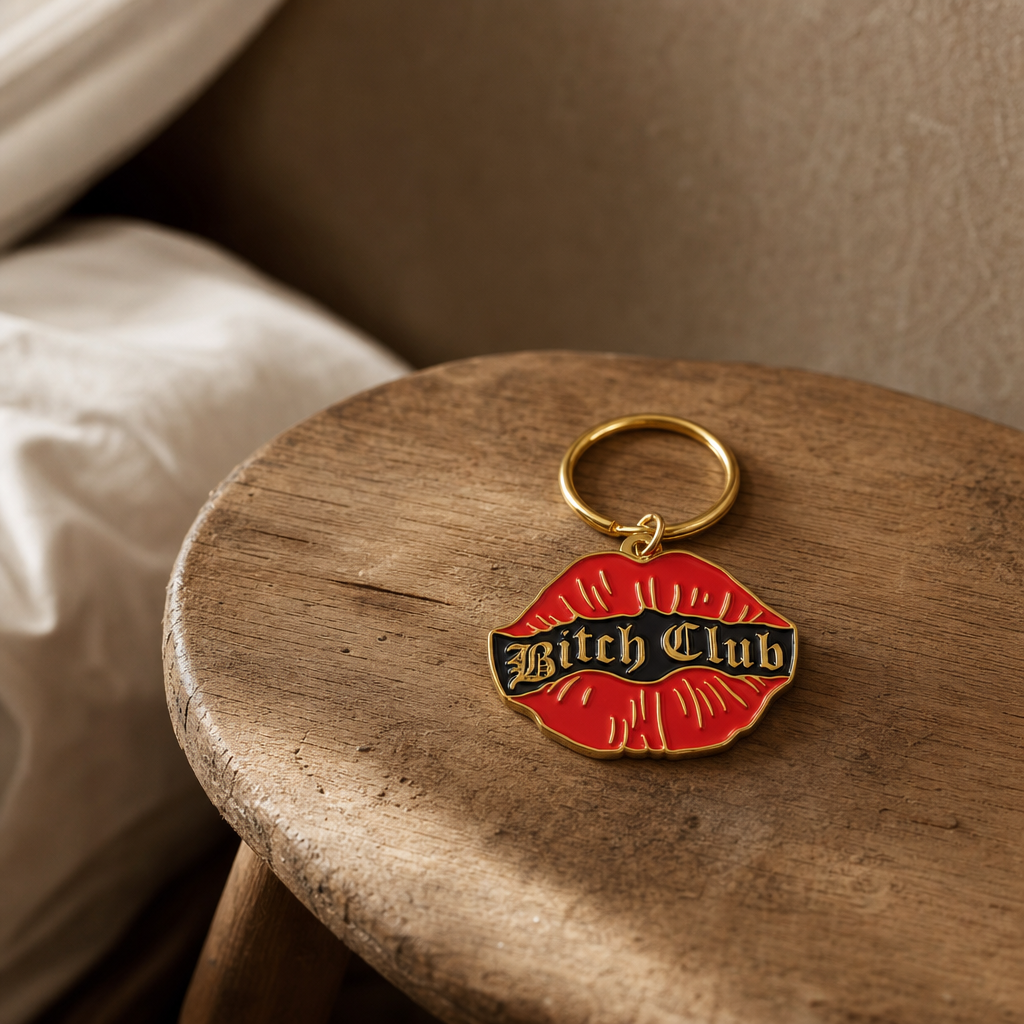 Bitch Club Red Lips Enamel Keychain