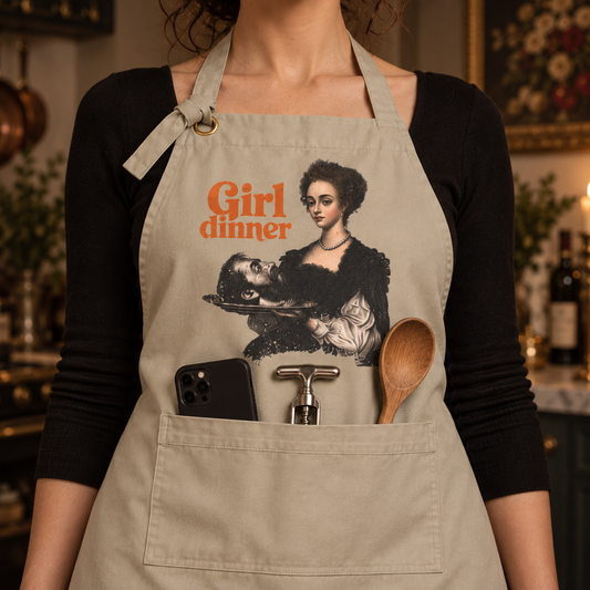 Girl Dinner Kitchen Heavy Twill Bib Apron | Hostess Gift for Her