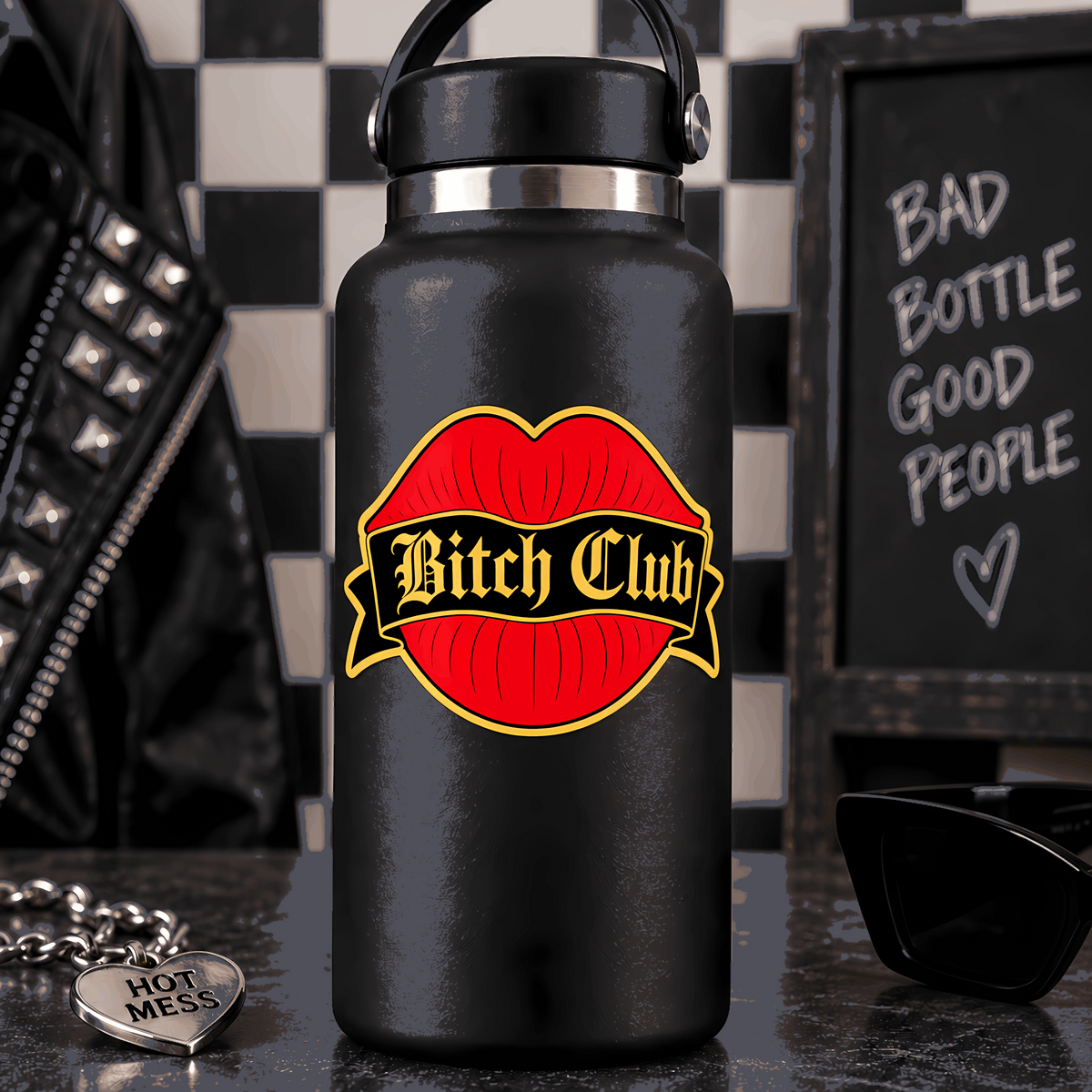 Girls Club Sticker | Red Lips Gothic Sticker + Bonus Sticker and Free Shipping