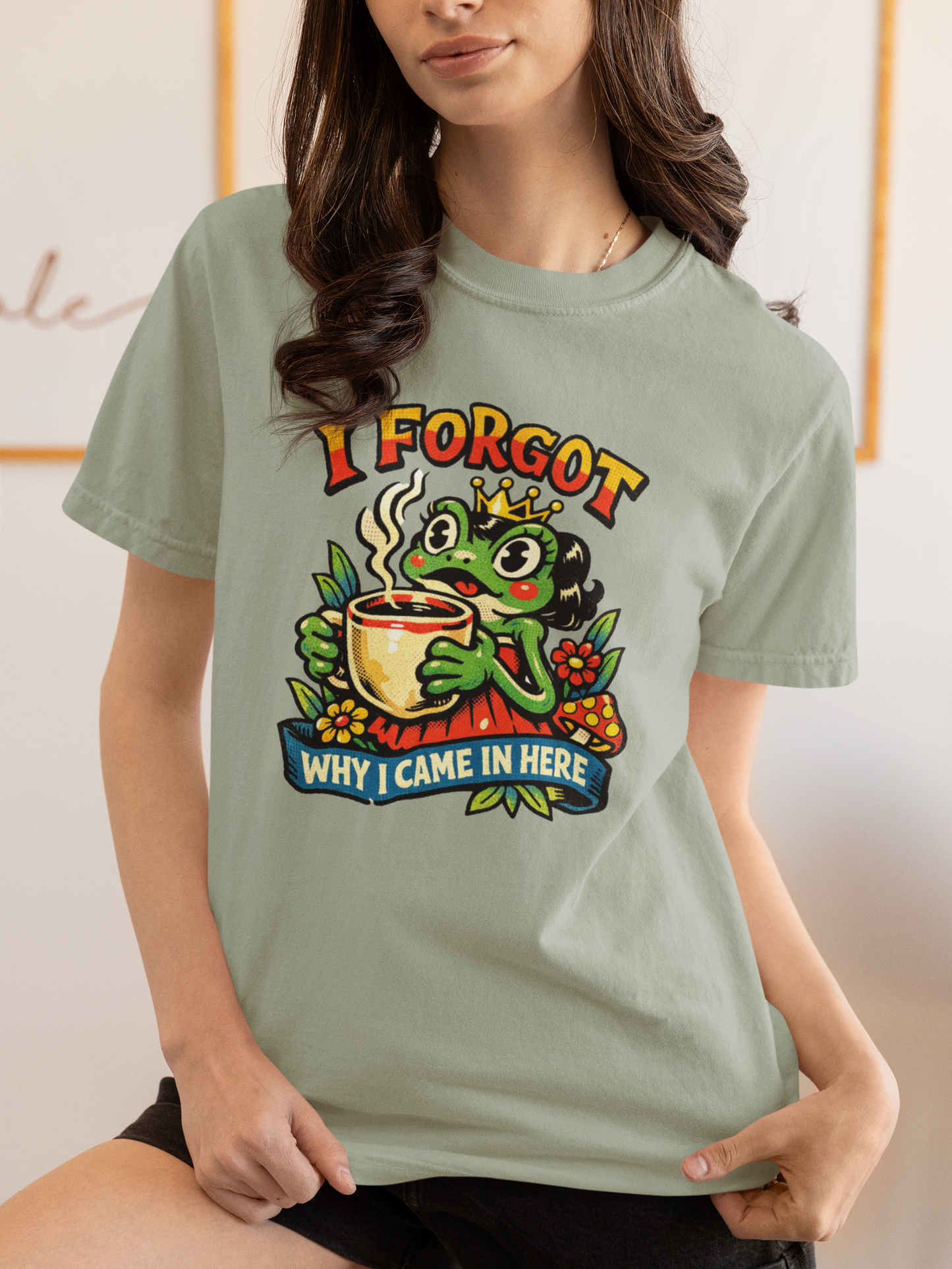 I Forgot Why I Came In Here Frog Comfort Colors 1717 Unisex T-Shirt