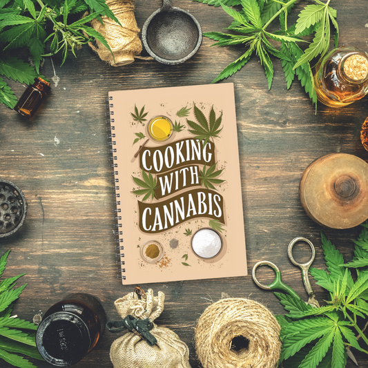 Cooking With Cannabis Blank Recipe Book - 5.5 x 8.5 Inches, 120 Pages, Hardcover, Spiral Bound, Blank Recipe Sheets