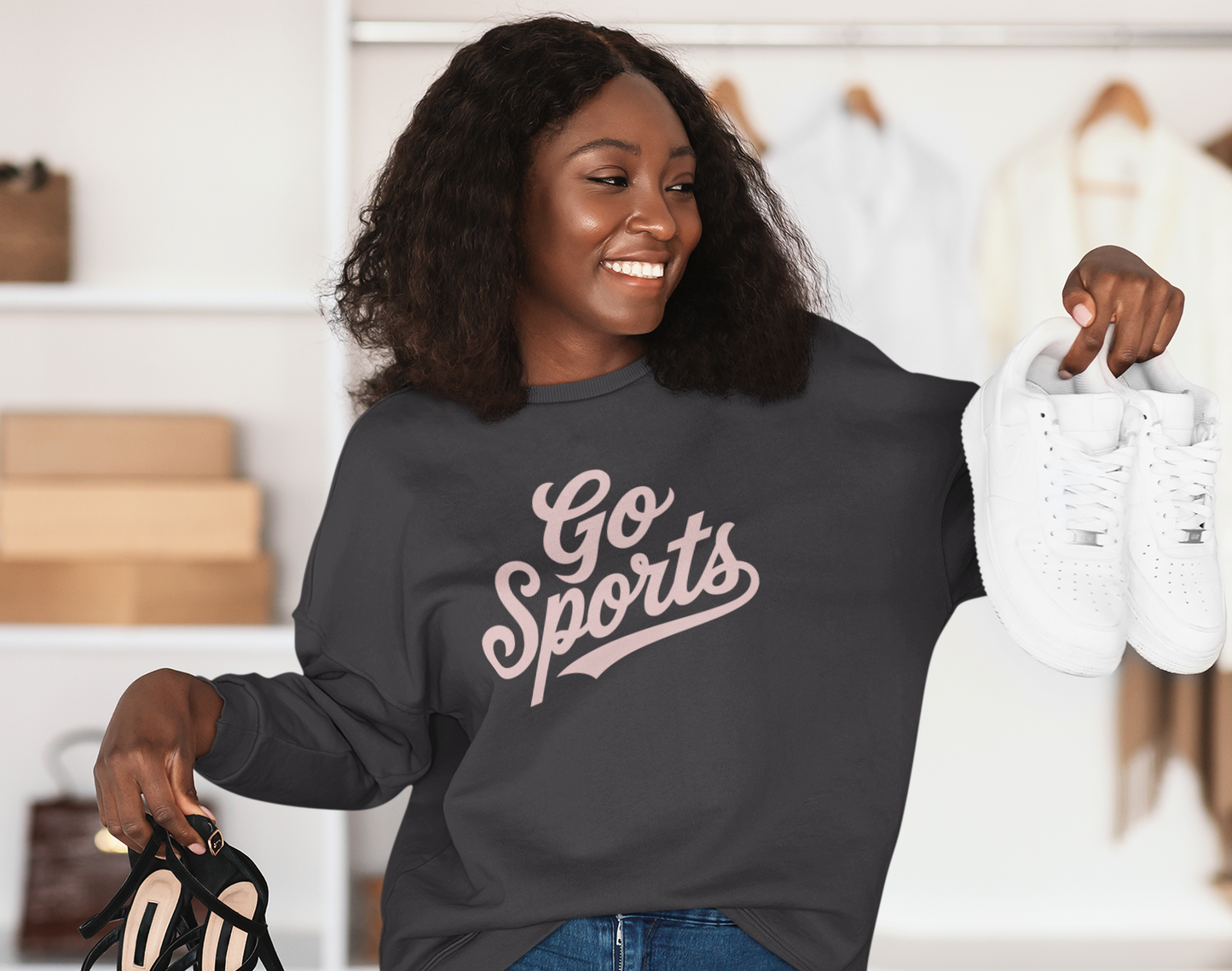 Funny “Go Sports” Crewneck Sweatshirt | Independent Trading Co.