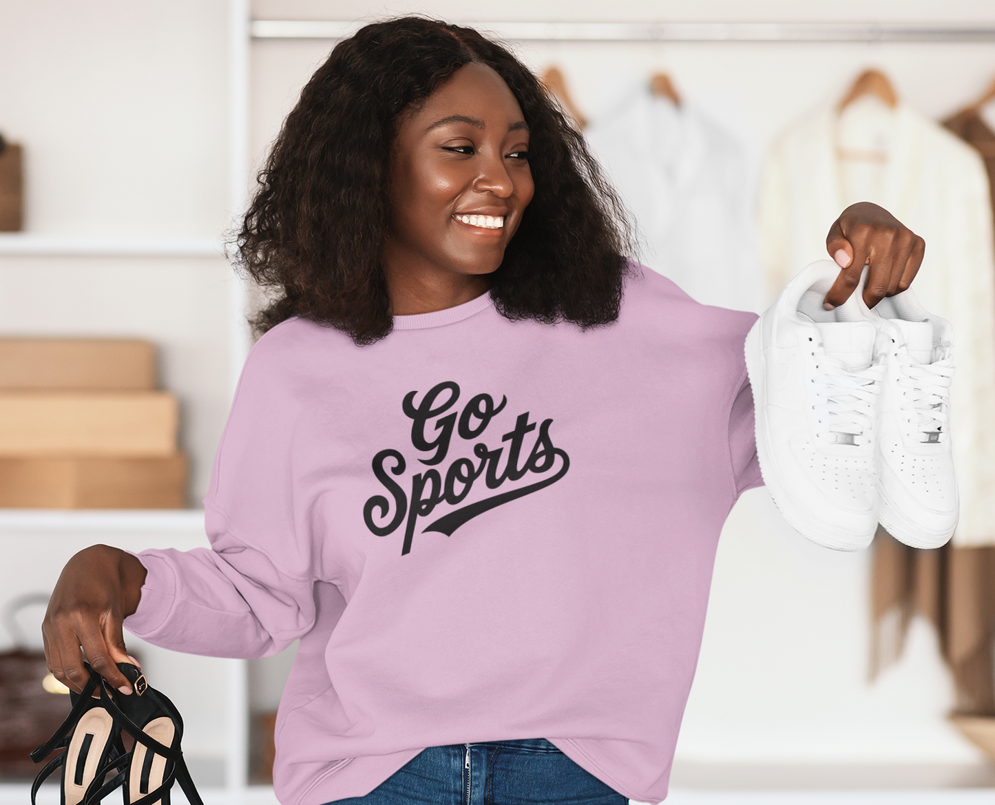 Funny “Go Sports” Crewneck Sweatshirt | Independent Trading Co.