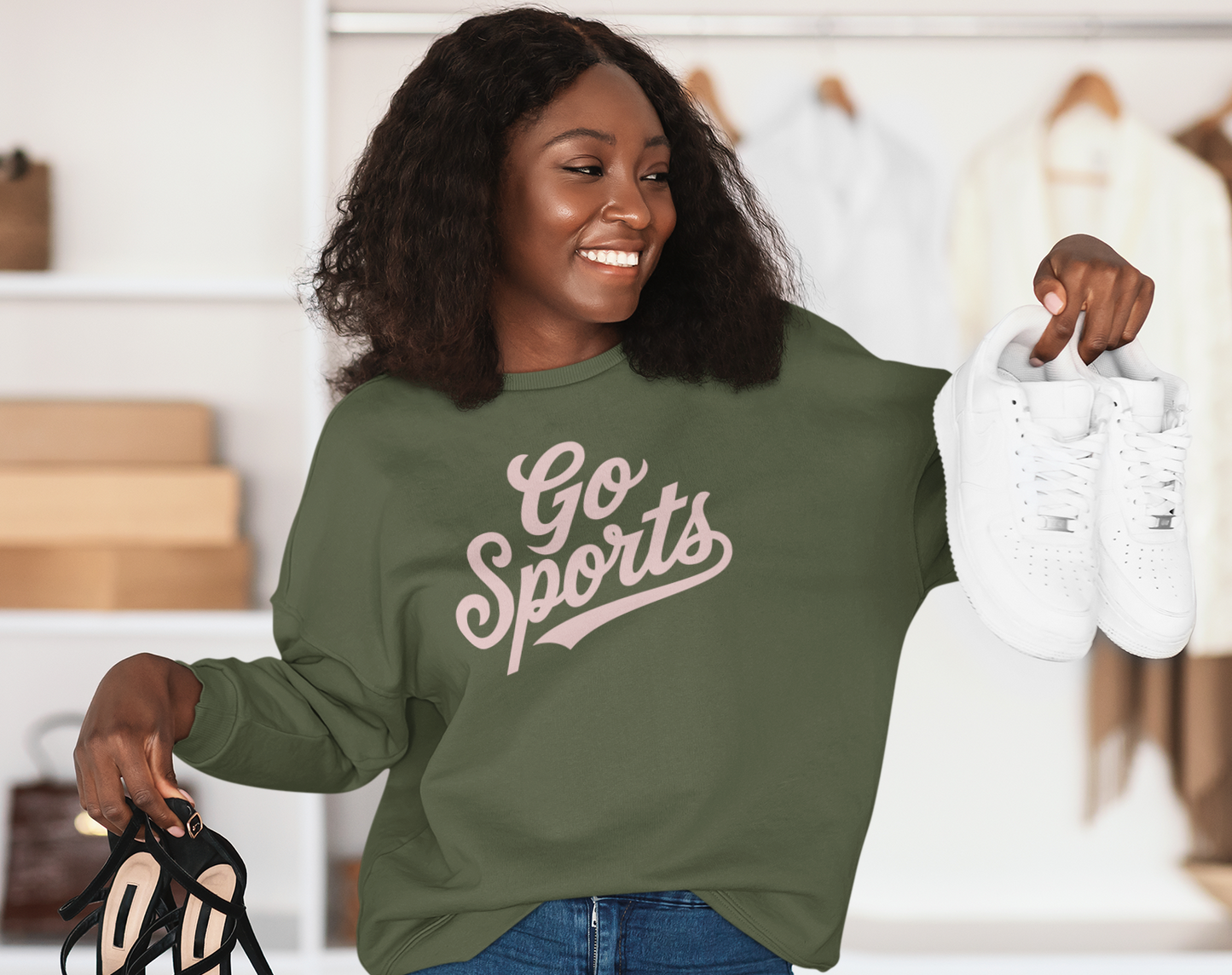 Funny “Go Sports” Crewneck Sweatshirt | Independent Trading Co.