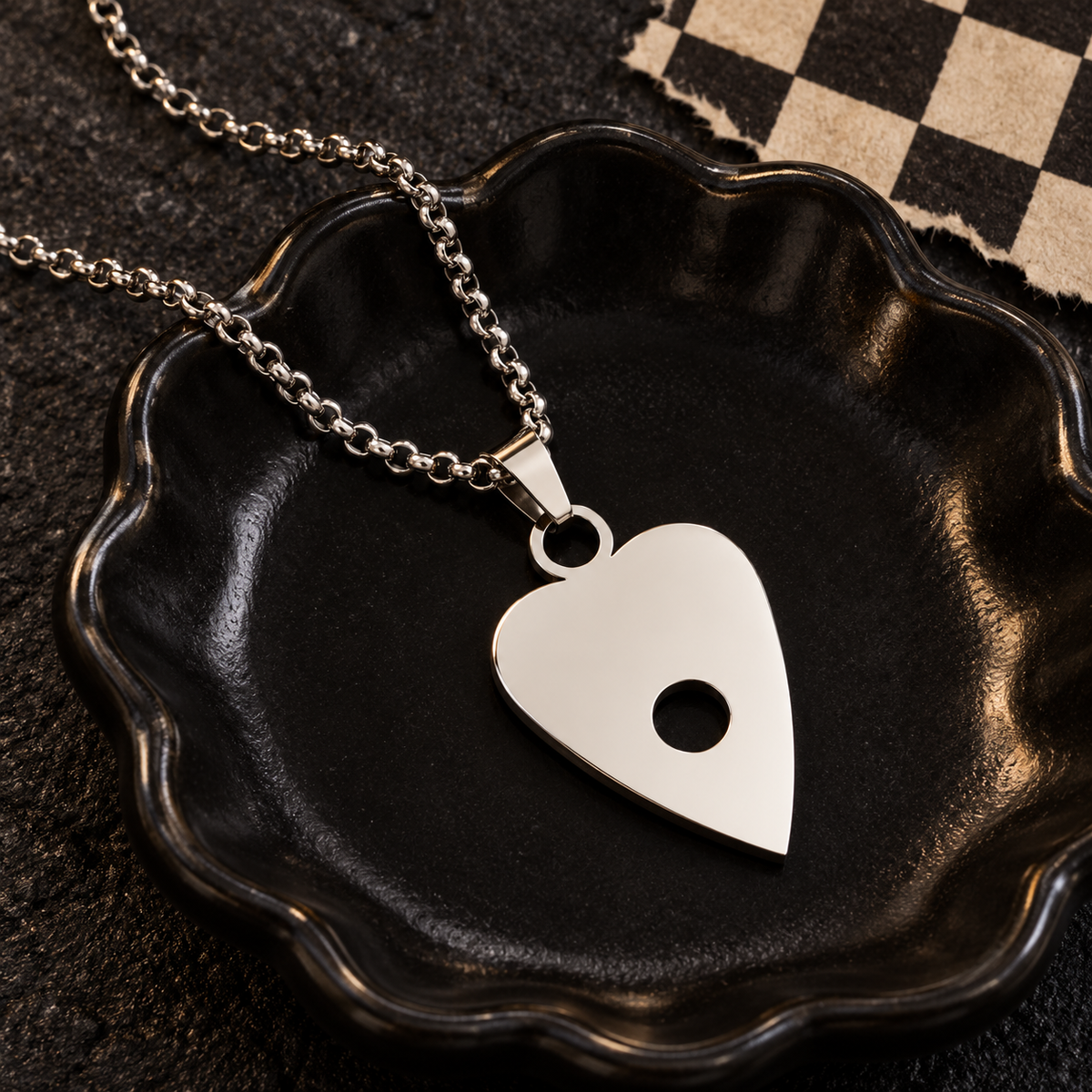 Silver Spirit Board Planchette Necklace