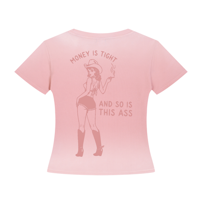 Women’s Sunfade Washed Cowgirl Money Is Tight T-Shirt