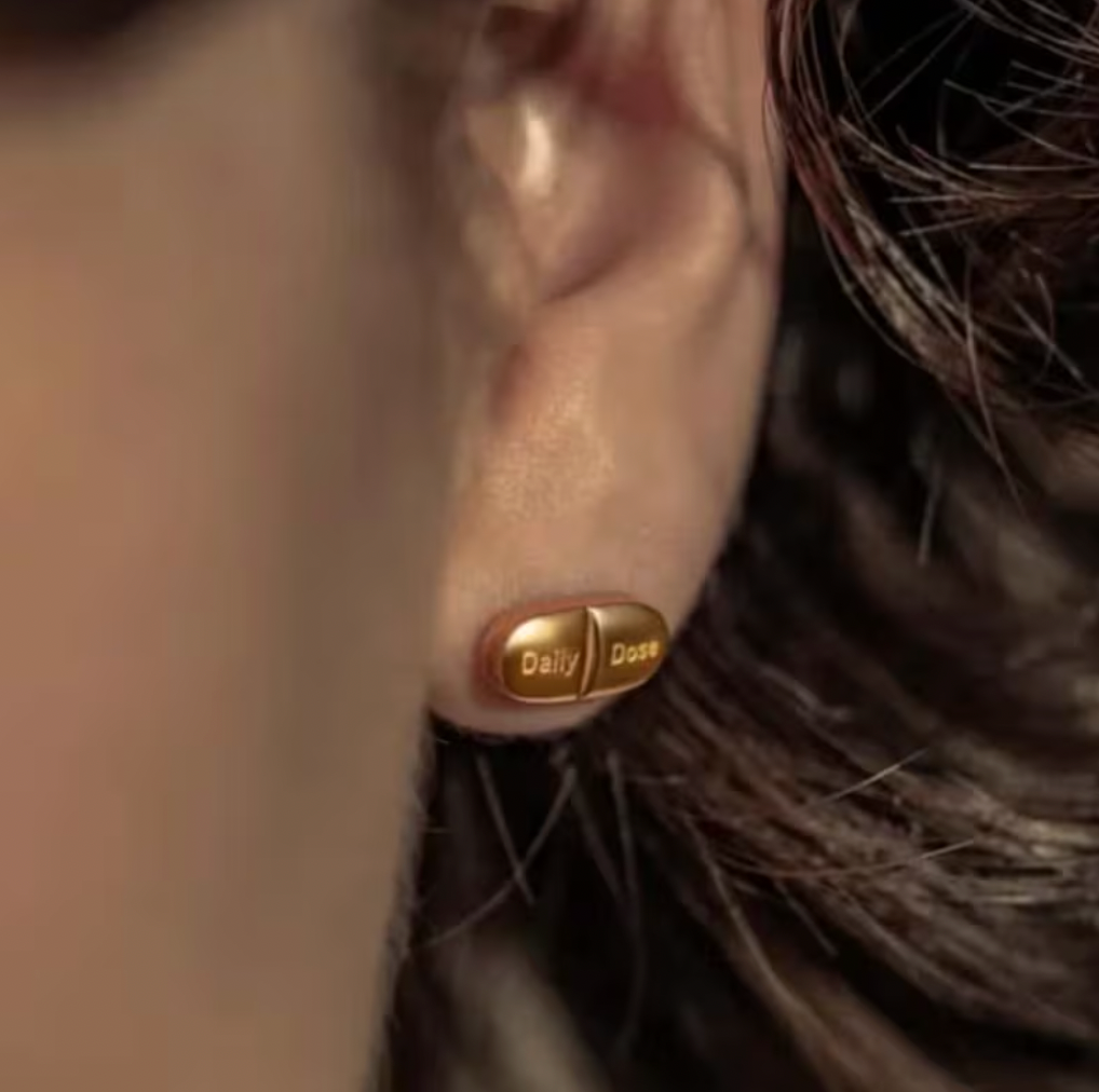 Daily Dosage Pill Wellness Studs
