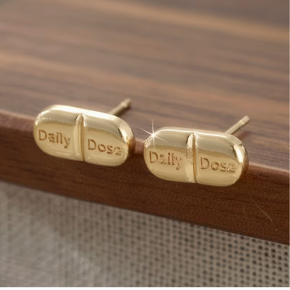 Daily Dosage Pill Wellness Studs