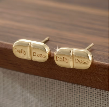 Daily Dosage Pill Wellness Studs