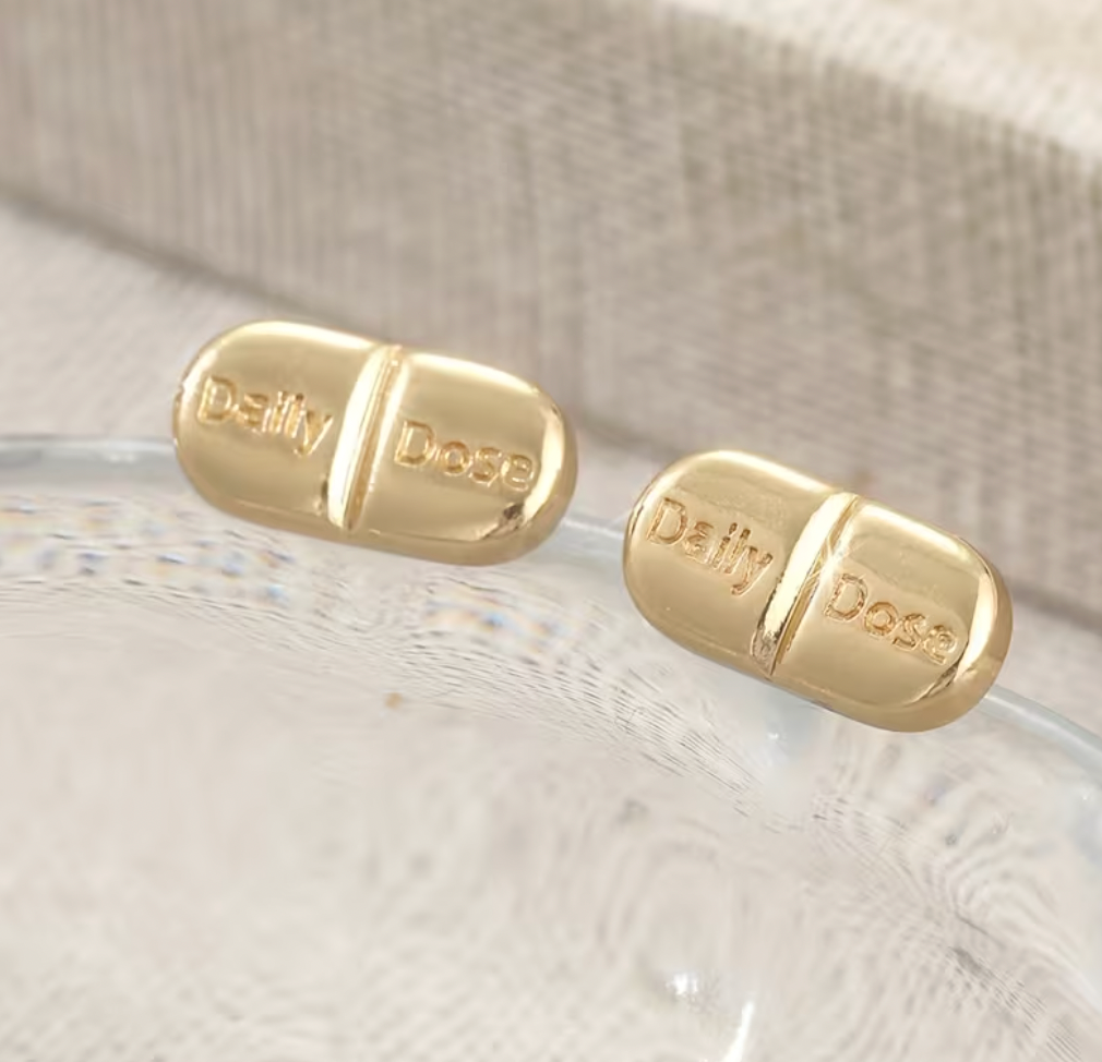 Daily Dosage Pill Wellness Studs
