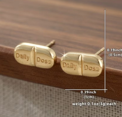 Daily Dosage Pill Wellness Studs