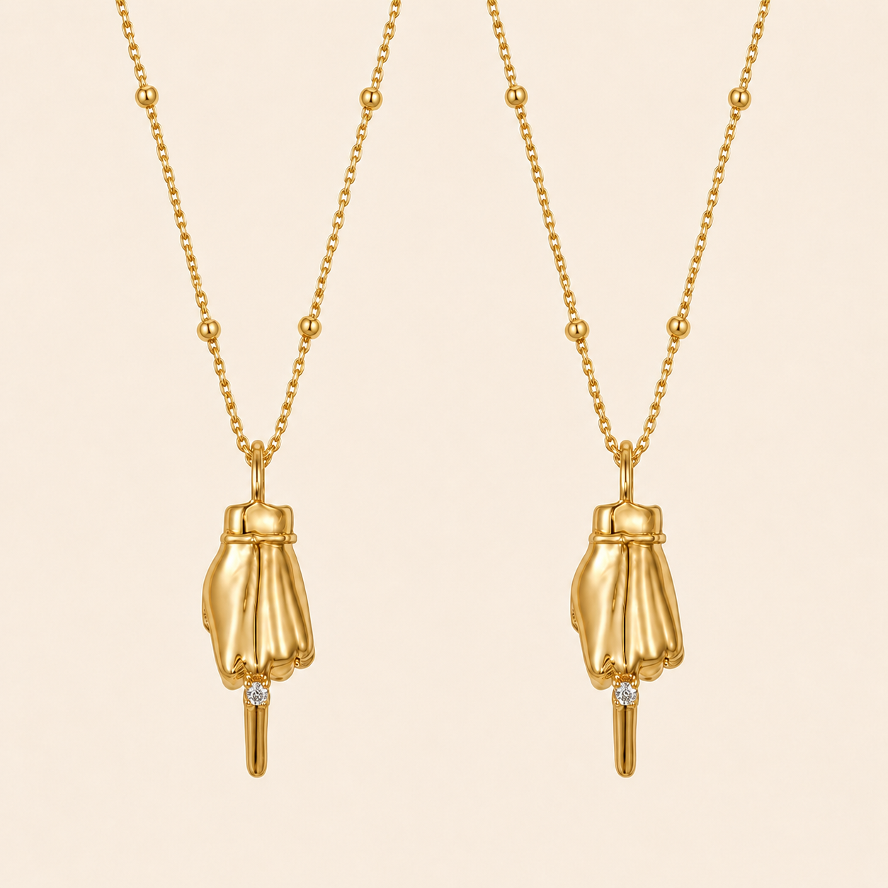 Gold Hand Gesture Necklace | Middle Finger or OK Hand Includes Gift Packaging