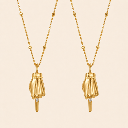 Gold Hand Gesture Necklace | Middle Finger or OK Hand Includes Gift Packaging