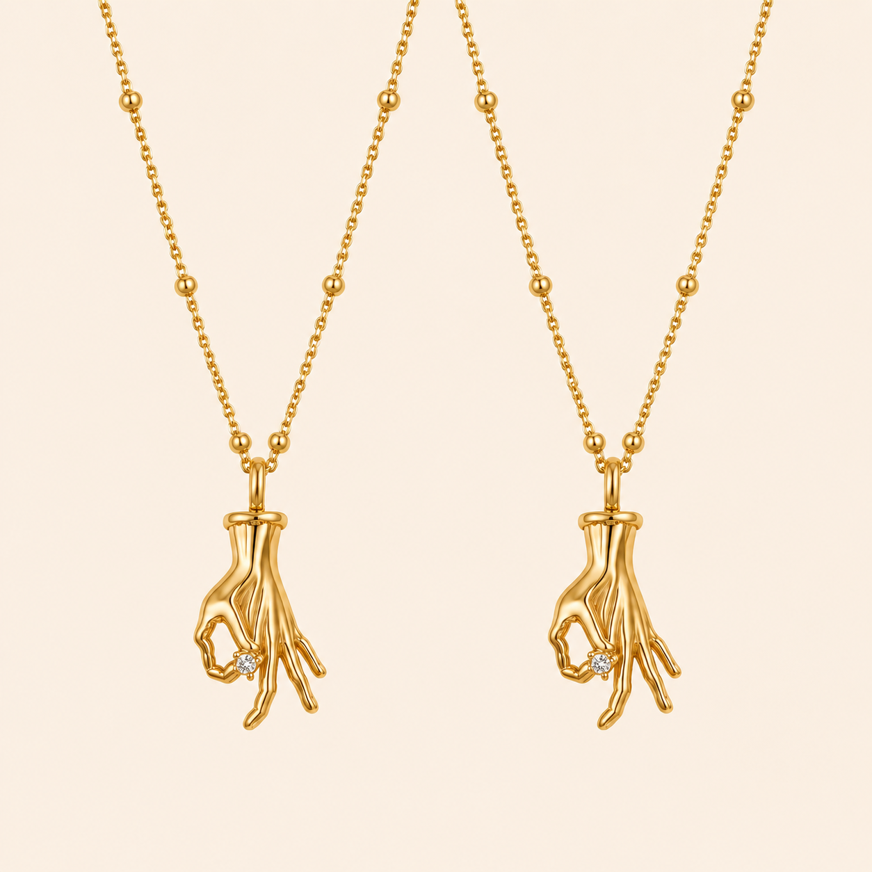 Gold Hand Gesture Necklace | Middle Finger or OK Hand Includes Gift Packaging