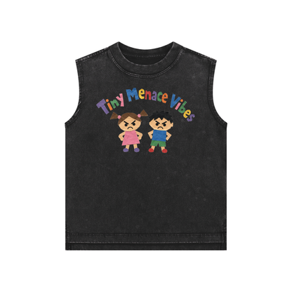 Tiny Menace Vibes Snow Washed Kids' Tank Top
