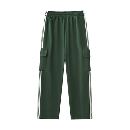 Cute But Deadly Unisex Cargo Track Pants Side Stripe Straight-Leg