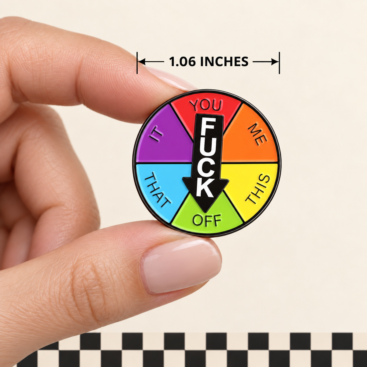 Interactive Mood Spinner Enamel Pin | Funny Lapel Pin