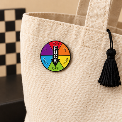 Interactive Mood Spinner Enamel Pin | Funny Lapel Pin