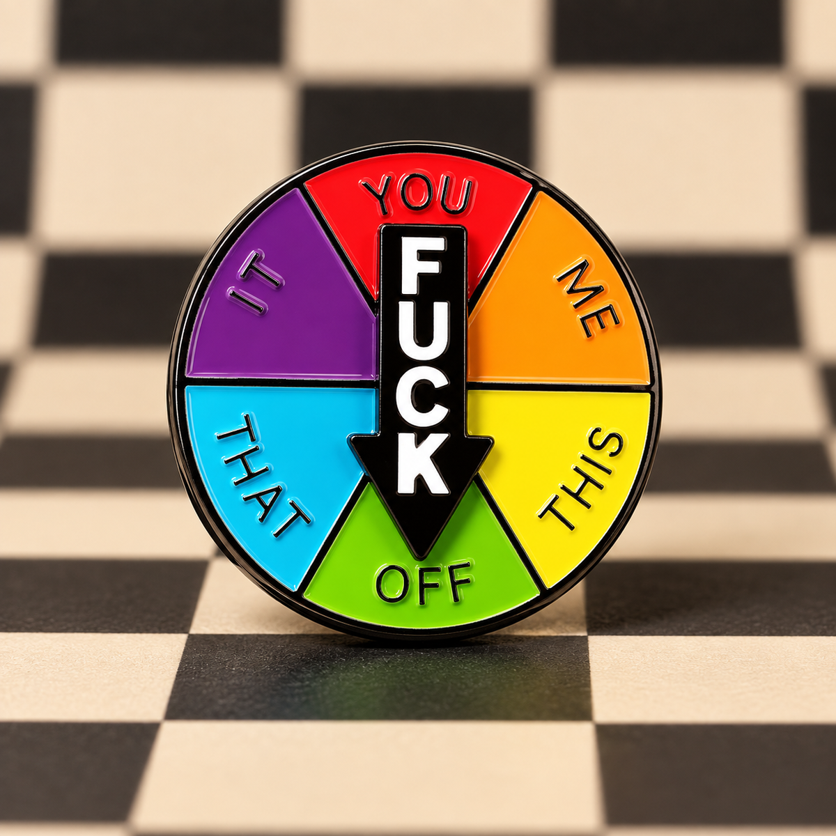 Interactive Mood Spinner Enamel Pin | Funny Lapel Pin