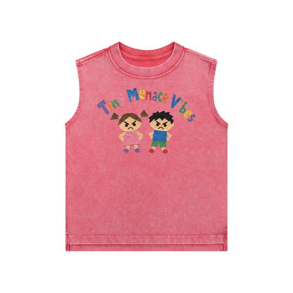 Tiny Menace Vibes Snow Washed Kids' Tank Top