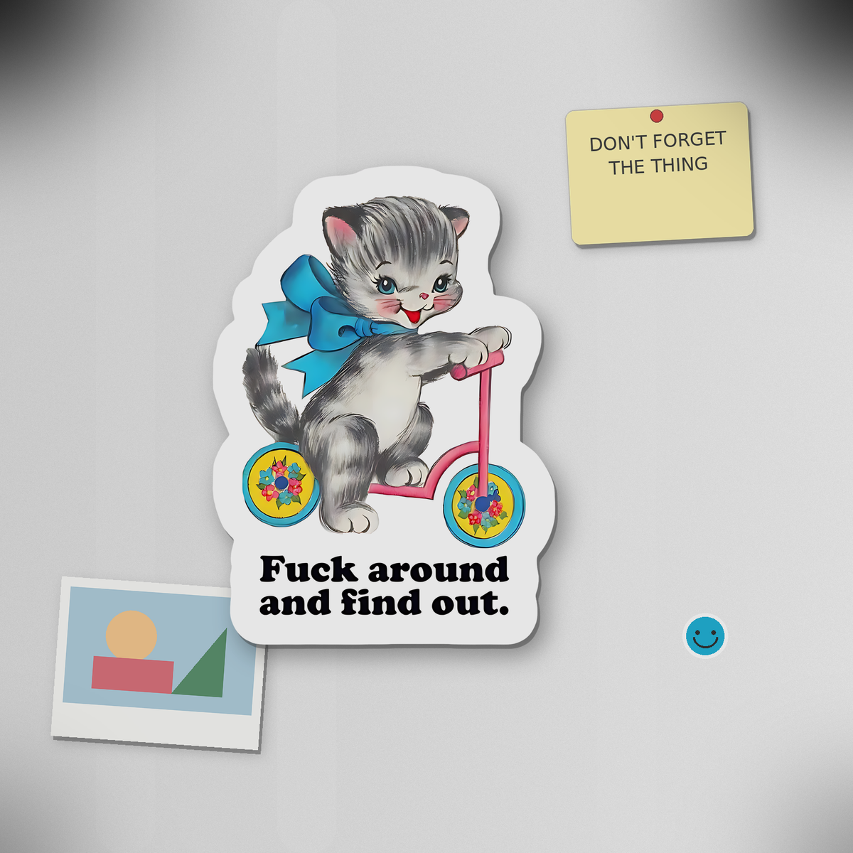 Vintage Cat Sticker – Mess Around and Find Out Waterproof Vinyl Decal + Bonus Sticker and Free Shipping