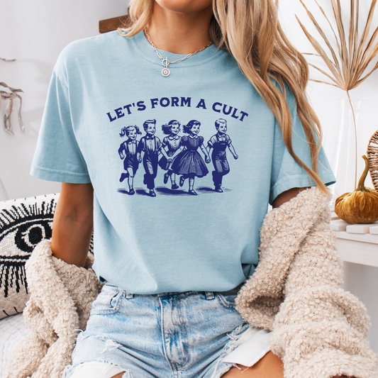 Let's Form A Cu** Vintage Unisex T-Shirt - Comfort Colors 1717 in 8 Colors