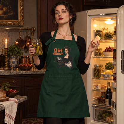Girl Dinner Kitchen Heavy Twill Bib Apron | Hostess Gift for Her