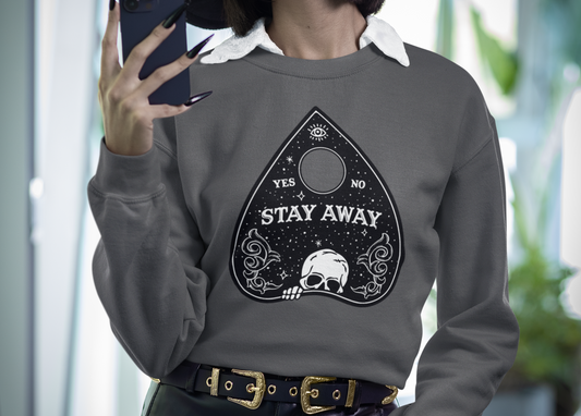 Stay Away Ouija Planchette Comfort Colors Lightweight Unisex Sweatshirt - Perfect for Cool Fall Nights