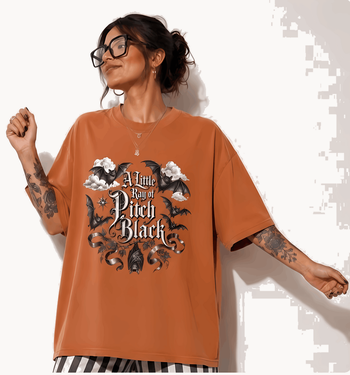 A Little Ray of Pitch Black Gothic Bat Comfort Colors 1717 T-Shirt