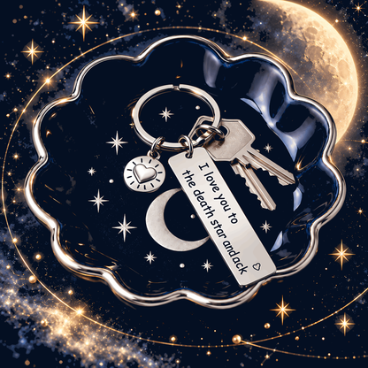 I Love You to the Death Star and Back Keyring Includes Gift Packaging