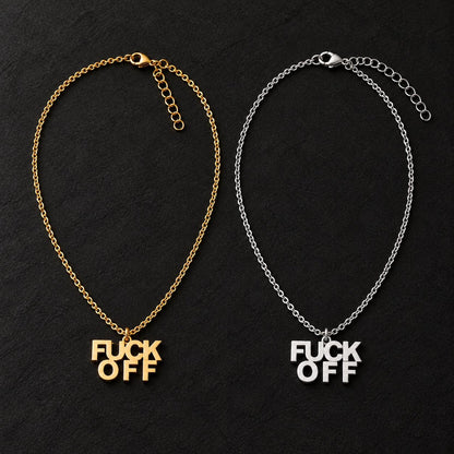 Gold and silver lettering pendant necklaces