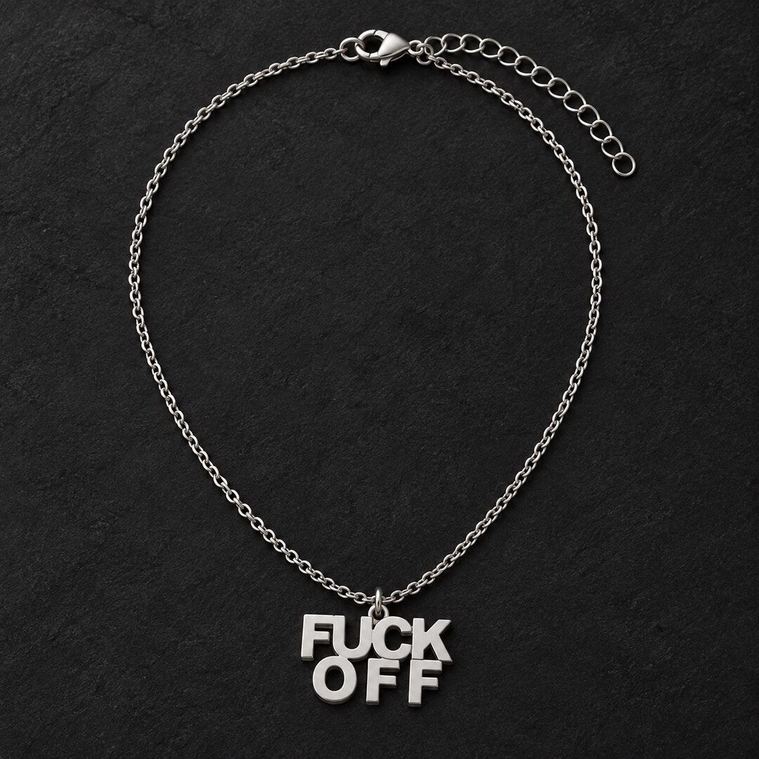 Silver lettering pendant necklace