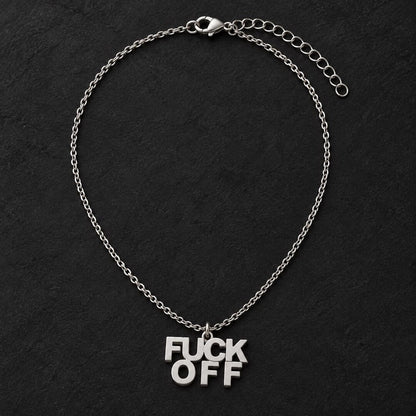 Lettering pendant necklace detail