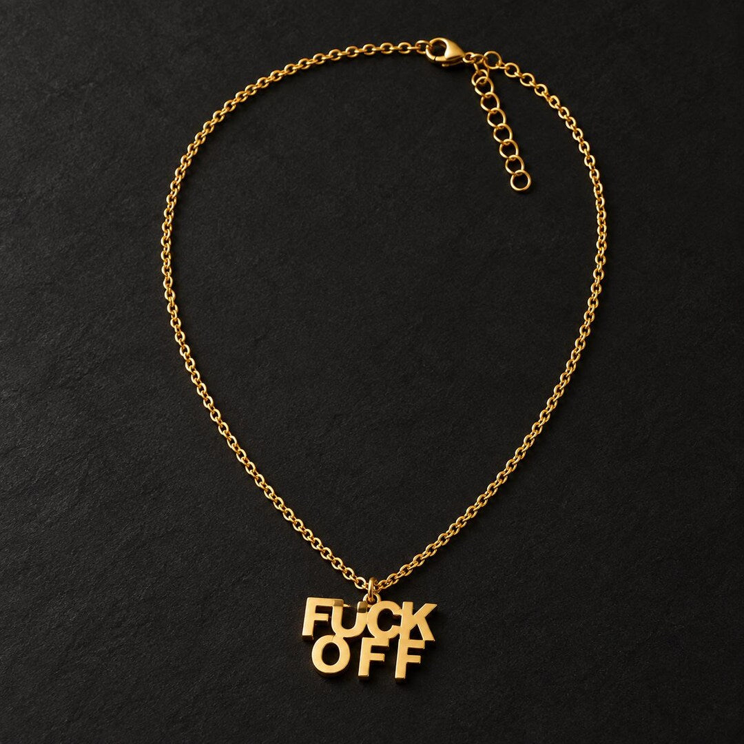 Lettering jewelry set styled view
