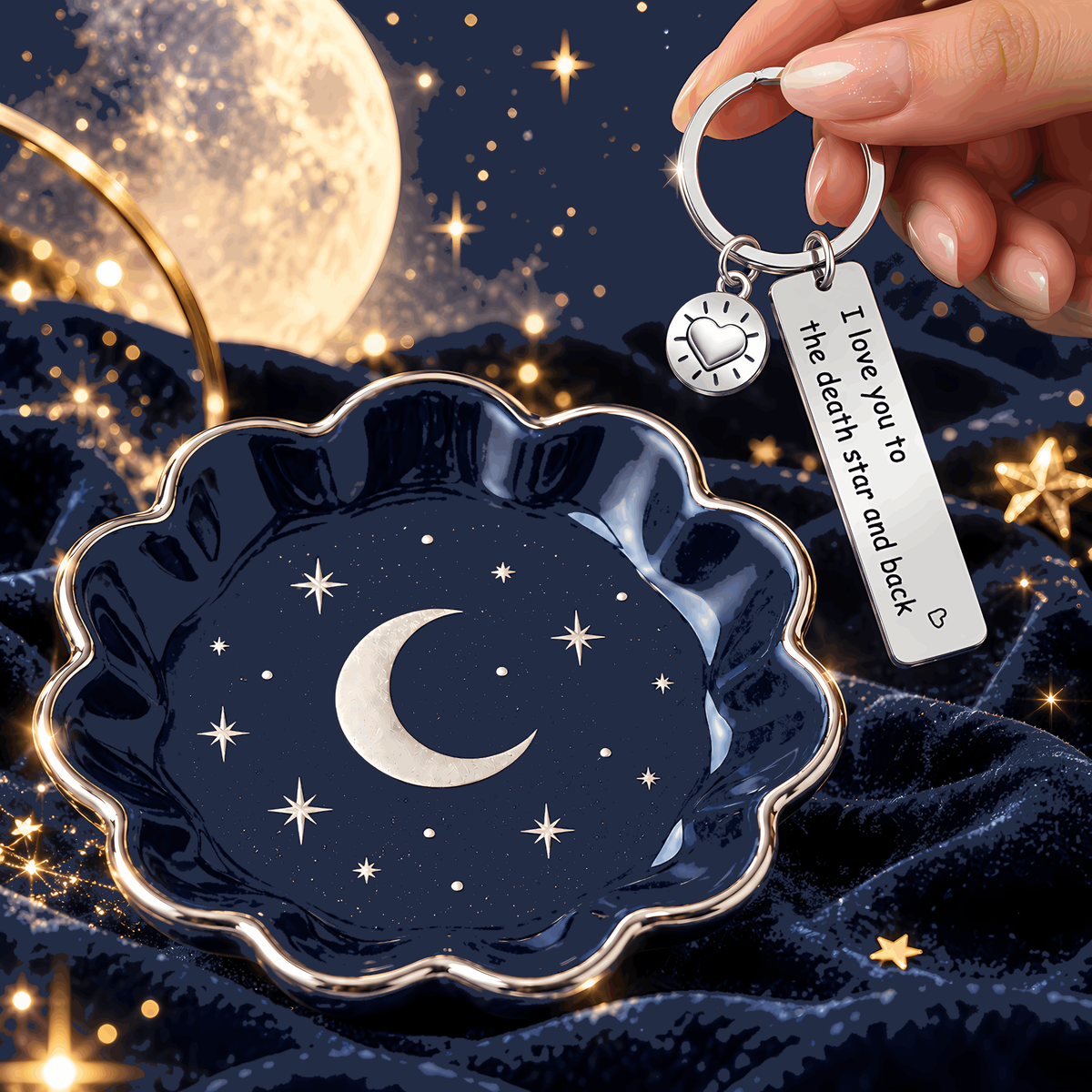 I Love You to the Death Star and Back Keyring Includes Gift Packaging
