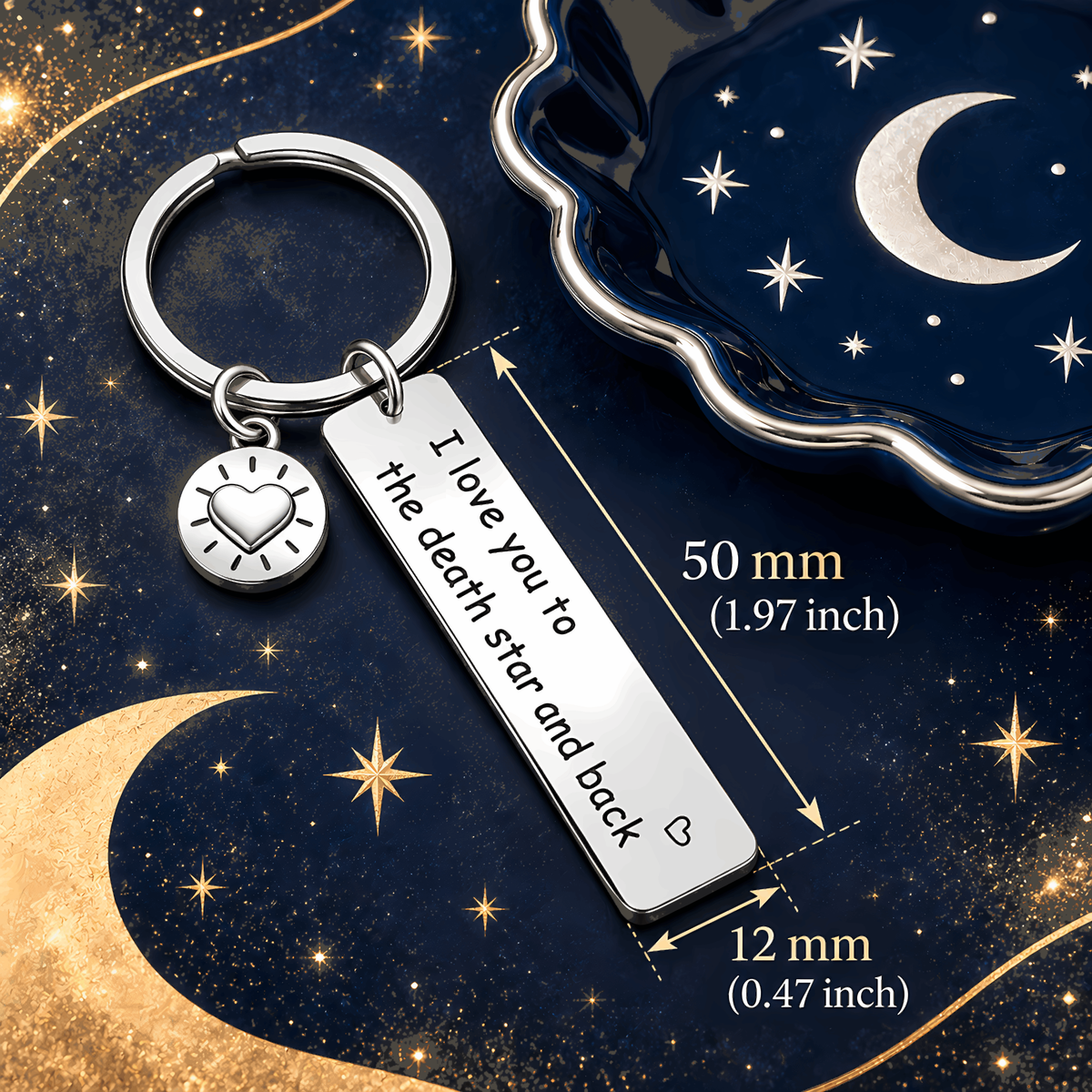 I Love You to the Death Star and Back Keyring Includes Gift Packaging
