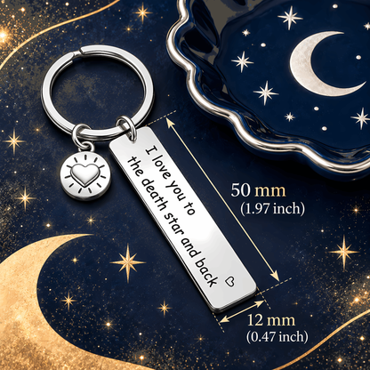 I Love You to the Death Star and Back Keyring Includes Gift Packaging