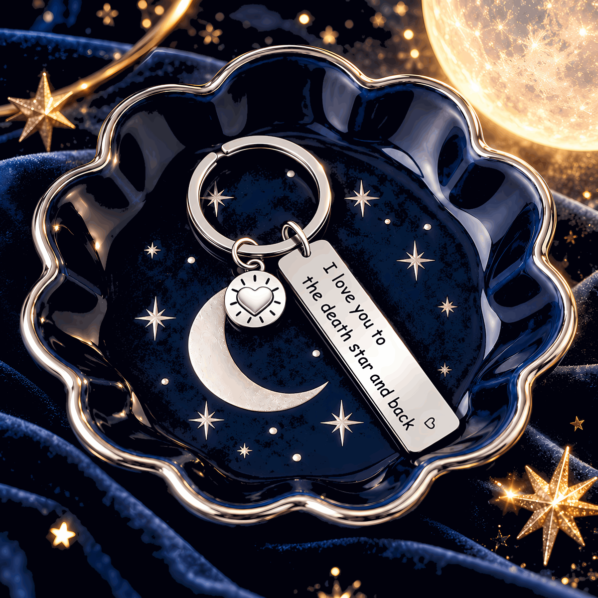 I Love You to the Death Star and Back Keyring Includes Gift Packaging