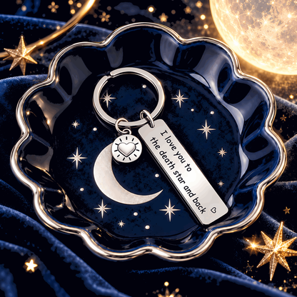 I Love You to the Death Star and Back Keyring Includes Gift Packaging