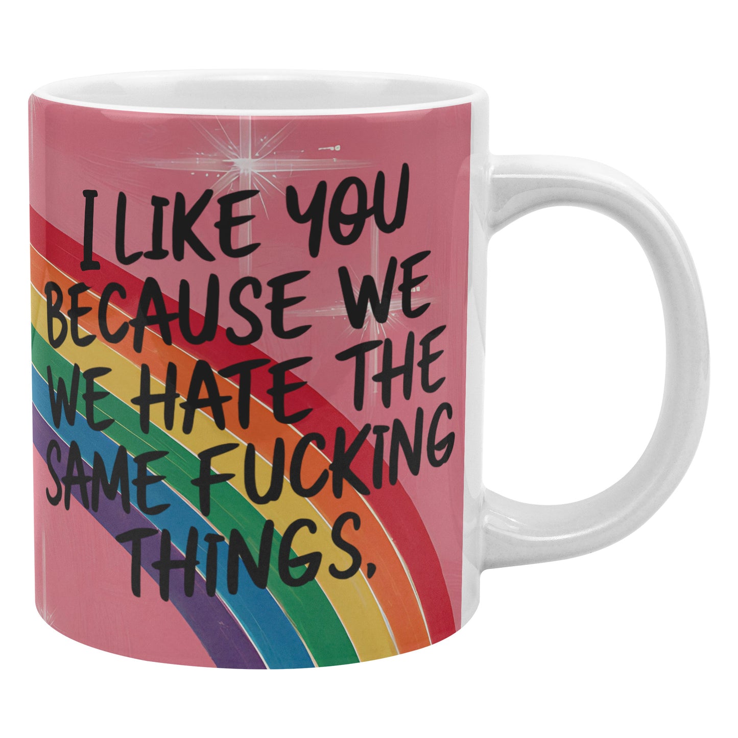 Colorful Friendship Mug - 20 oz Ceramic, Funny Gift for Best Friend, Dishwasher & Microwave Safe