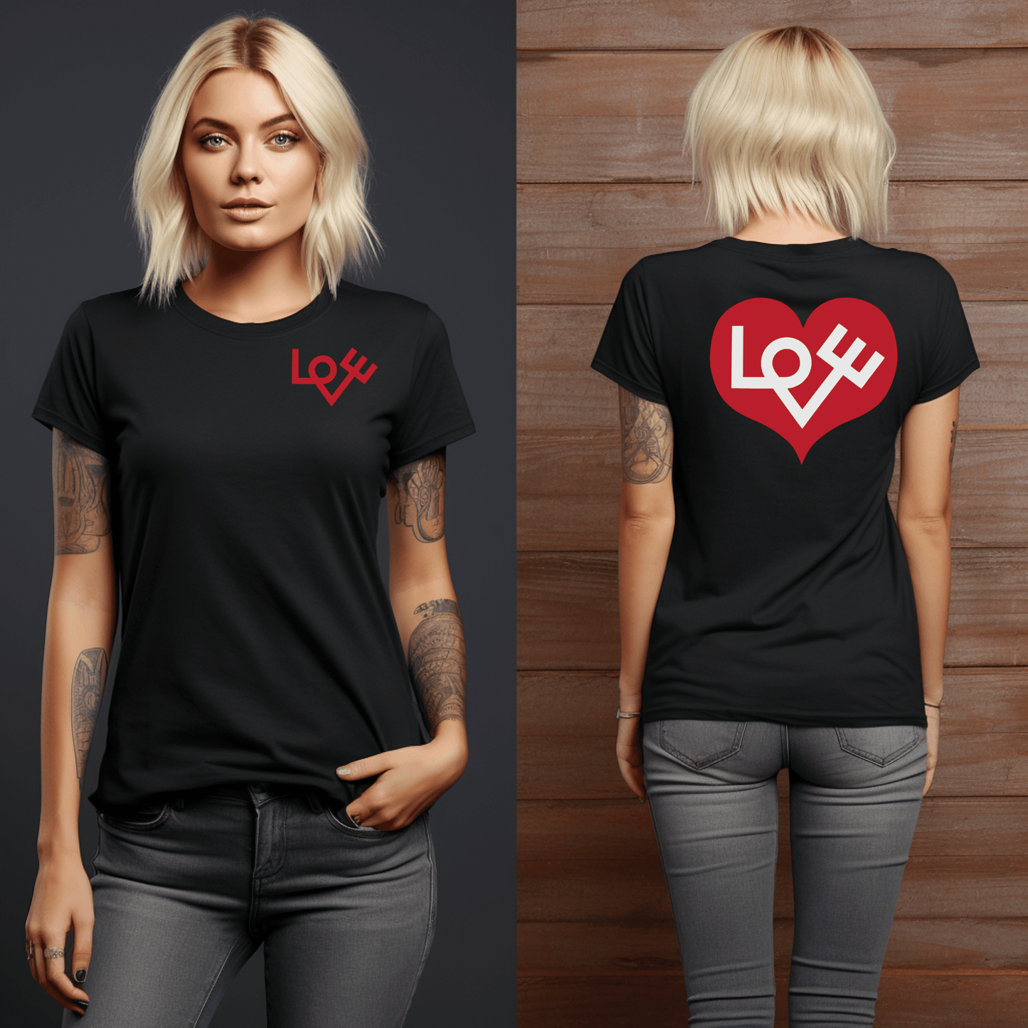 70's Inspired Design Love Heart Women's Favorite Tee