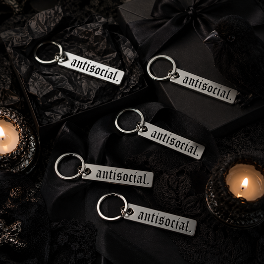 Antisocial Goth Stainless Steel Keychain